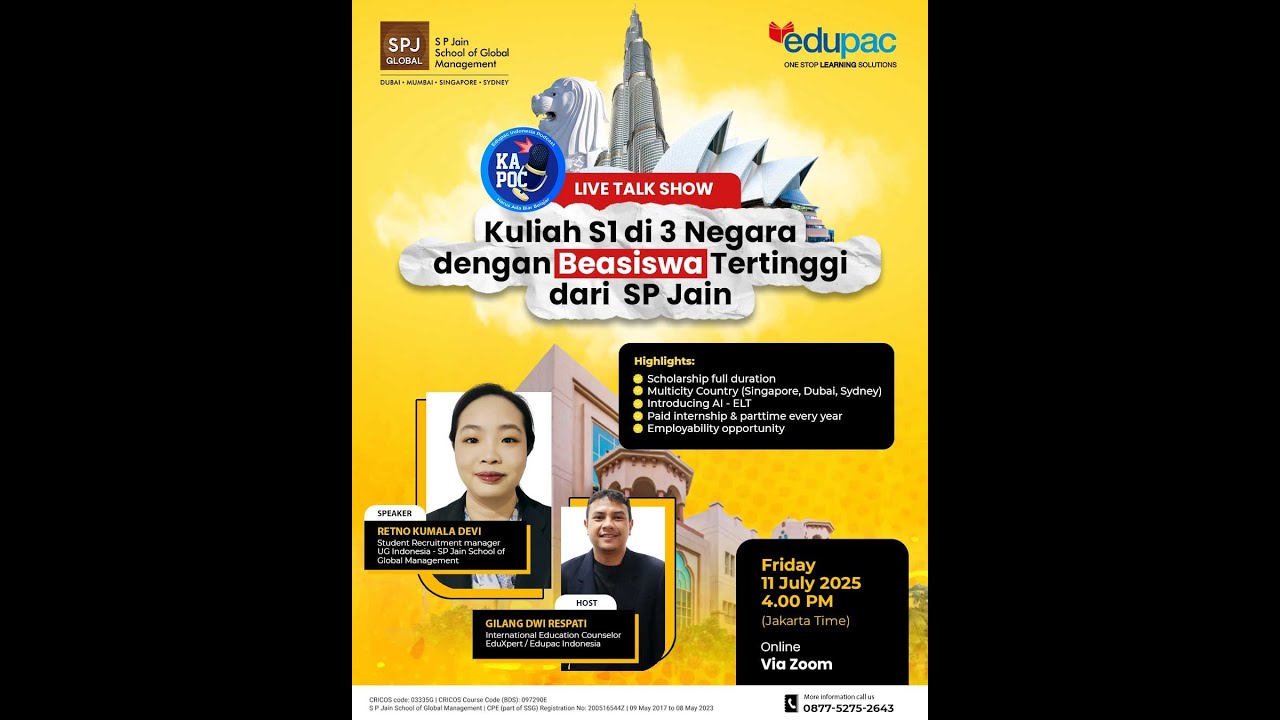 Kuliah S1 di 3 Negara Dengan Beasiswa Tertinggi dari SP Jain