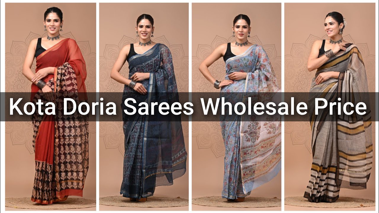 Pure Kota Doria Sarees | Wholesale Printed Kota Doria Sarees | Cash On Delivery #kotadoriasarees 