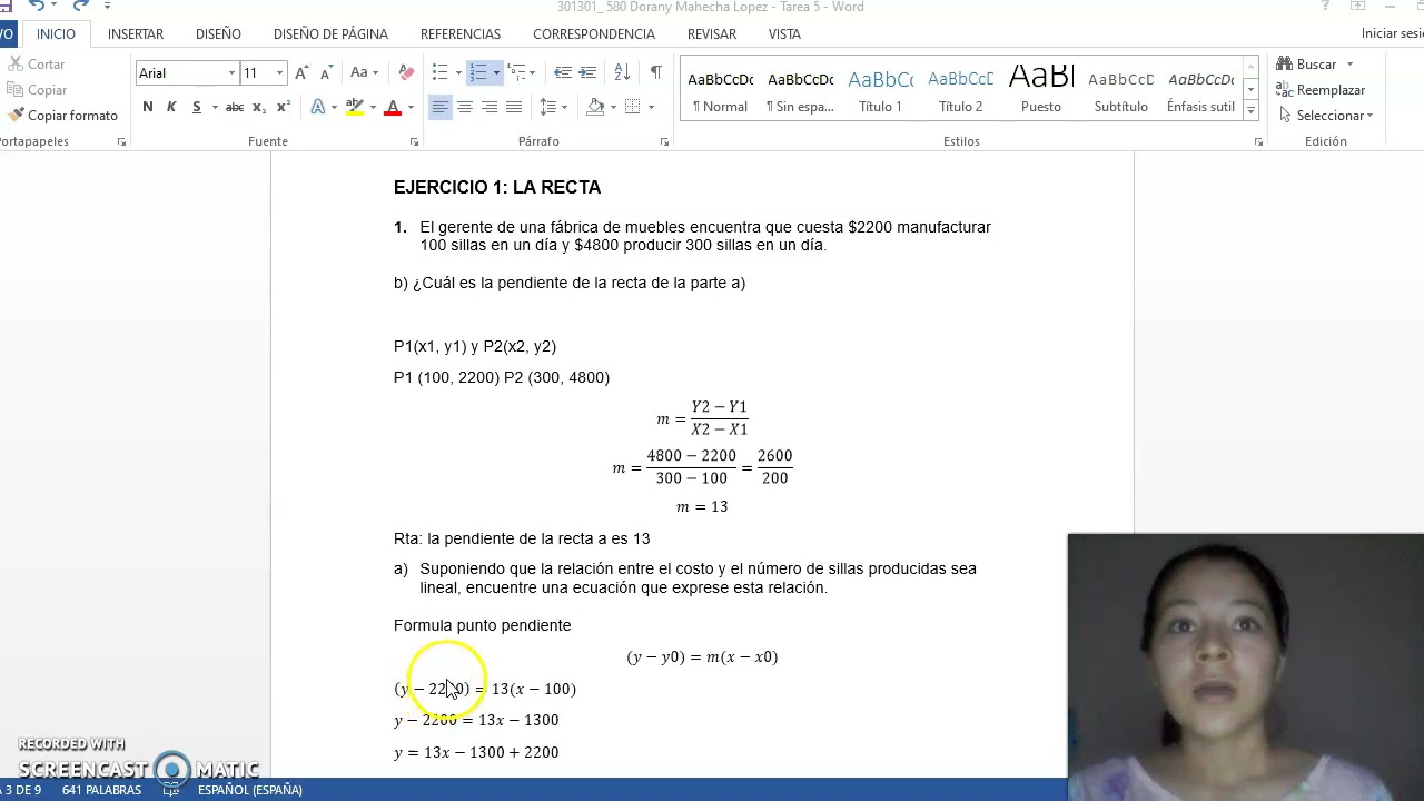 Ejercicio 1 - la recta - YouTube