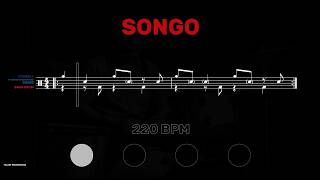 Songo Drum Tutorial │ Sheet Music + Play-Along │ 220→60 BPM