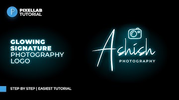 🔥 Glowing Signature Photography Logo design tutorial | #Photography Logo | #Pixellab Tutorial