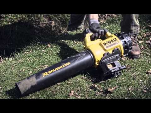 DEWALT DCM562P1 akkukäyttöinen lehtipuhallin ja DCM562P1 akkukäyttöinen ruohotrimmeri