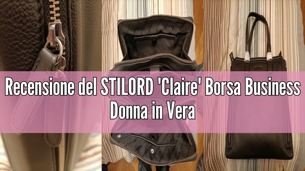 Borsa Business Donna STILORD 'Claire' In Vera Pelle - Per Laptop 15 Pollici - Elegante E Pratica - Foto 2
