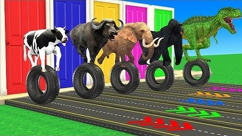 Crossing Fountain Transformation with Elephant Mammoth, Gorilla, Tiger, Hippo, new video