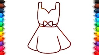 How to Draw a Short and a Long Dress Step by Step Easy ⑂ Dress Drawings and  Colouring for Kids Girls - thptnganamst.edu.vn