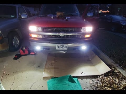 2001 Chevy Silverado LED fog light install - YouTube