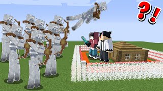 100 MUTANT SKELETON vs SAFEST SECURITY HOUSE in Minecraft!