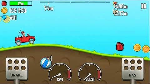 Hill Climb Racing - Red Car Race Gameplay Walkthrough Part 1 - Jeep care car ( iOS, Android ) #4