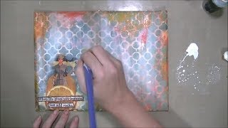 paper napkin dylusions paint modeling paste mixed media art journal