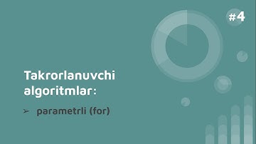 #4 Takrorlanuvchi(parametrli) algoritmlar