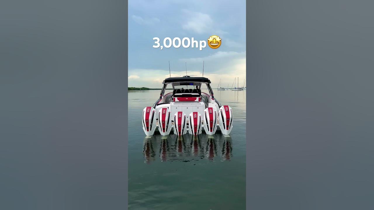 Starting up the whole new 52 thunder by cigarette racing with 3000 hp #boat #powerboat #yacht