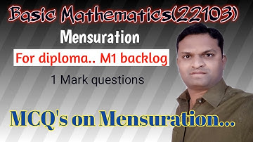 MSBTE | M1 Backlog | Basic Mathematics 22103 | MCQ on Mensuration...