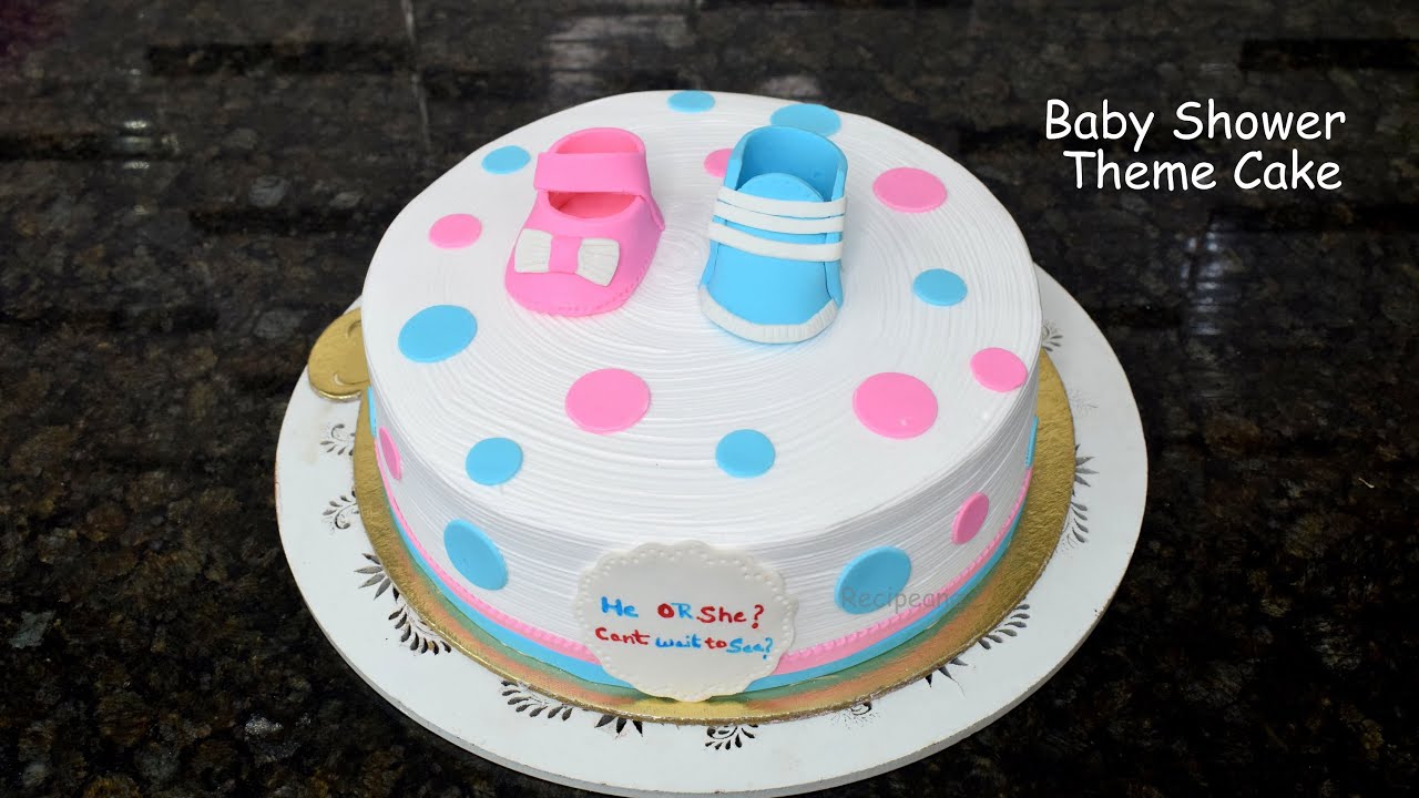 Baby Shower Cake - Fondant Shoes For Boy and Girl - Theme Cake ...