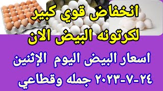 سعر البيض اليوم اسعار البيض اليوم الاثنين ٢٤-٧--٢٠٢٣ جمله وقطاعي فى مصر