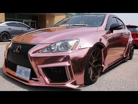 Lexus Bagged Wide Body Gold chrome wrap