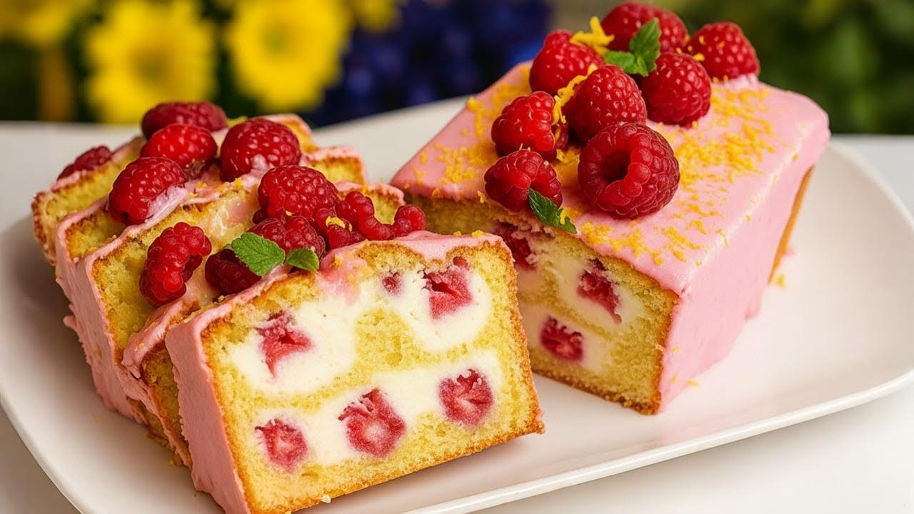 Hast du Himbeeren, 2 Zitronen und 10 Minuten Zeit? Back einen Kuchen, der auf der Zunge zergeht!