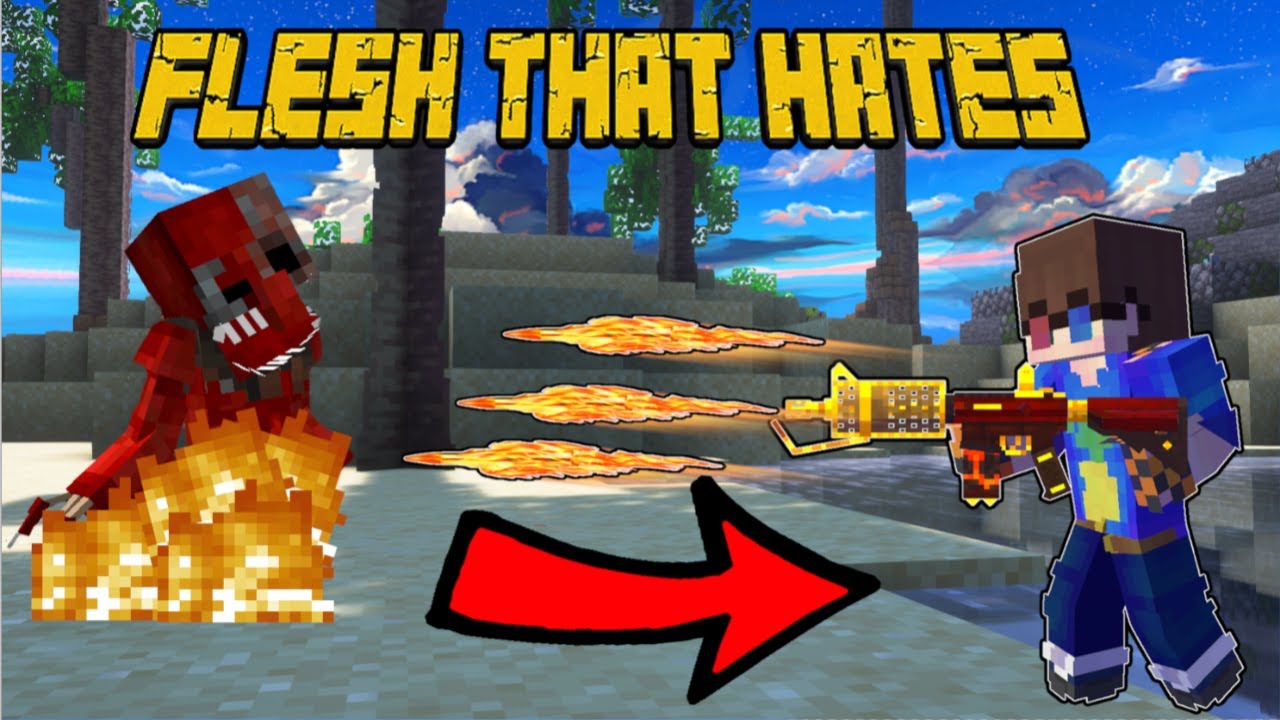 Flame Machine Gun in Minecraft Flesh That Hates