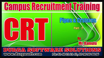 Campus Recruitment Training (CRT) |Aptitude| Pipes & Cisterns Part - 2 by Ramulu
