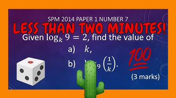 SPM Additional Mathematics 2014 Paper 1 Number 7 - Laws of Logarithms