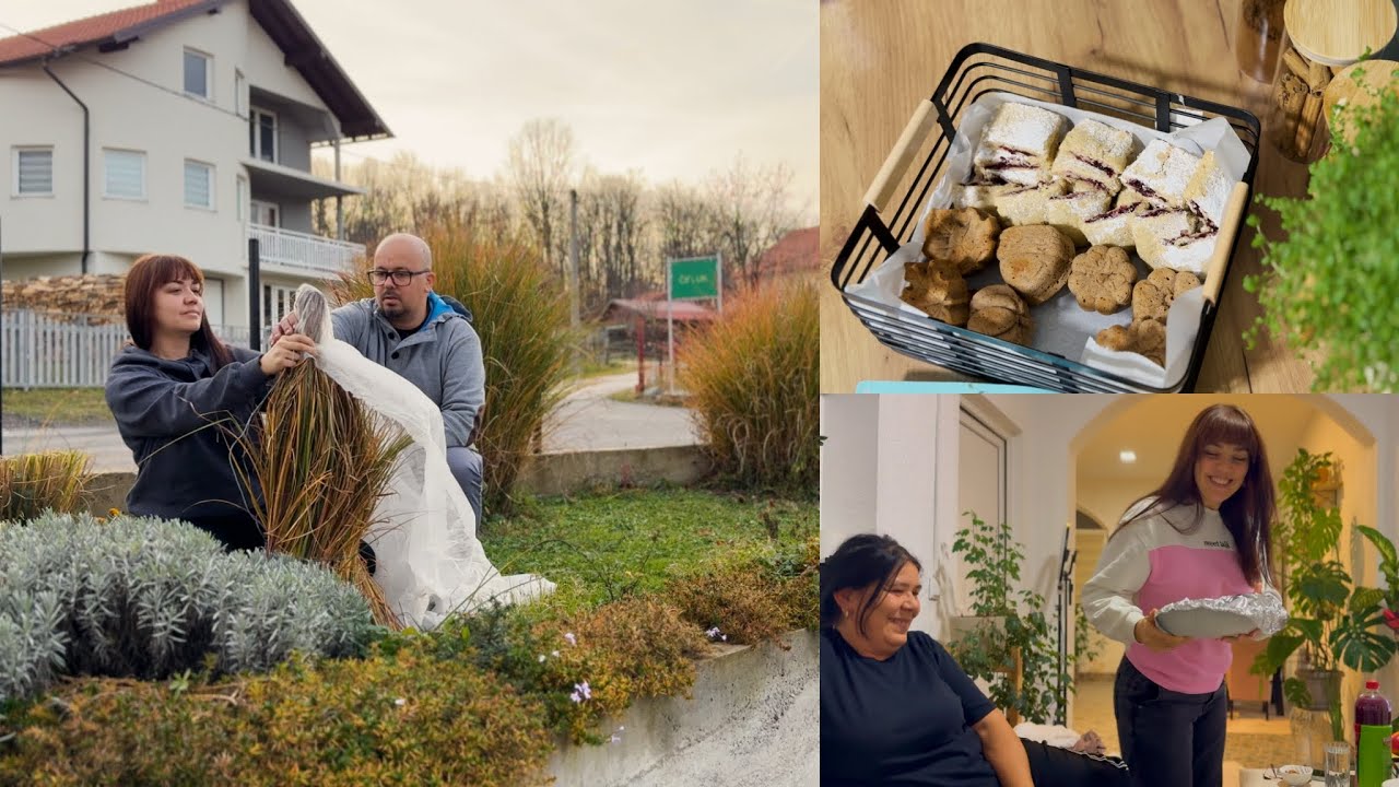 В гостях у мамы❄️ | Готовим сад к первому снегу + зимний рассыпчатый штрудель 🍰