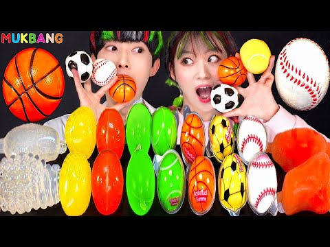 ASMR ICE CREAM SPORTS <strong>BALL</strong> <strong>PARTY</strong> 다양한 스포츠볼 아이스 틱톡 젤리 먹방 DESSERTS JELLY CANDY MUKBANG EATING SOUNDS
