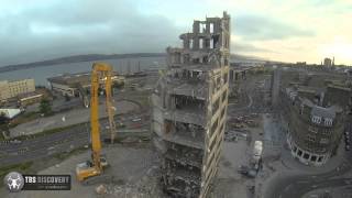 Tayside House Safedem Demolition,The Final Week. TBS Discovery fly-by