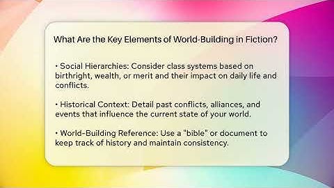 What Are the Key Elements of World-Building in Fiction? - The Prose Path