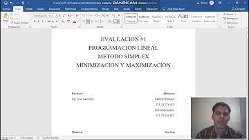 Parte 1 - Método Simplex - Ejercicios - Maximizar y Minimizar - Programación Matemática