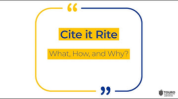 Cite it Rite: What, How, and Why?