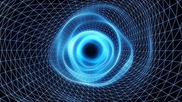 Digital Wormhole Tunnel of Wavy Blue Shimmering Web Net Grid Tube 4K Motion Background for Edits