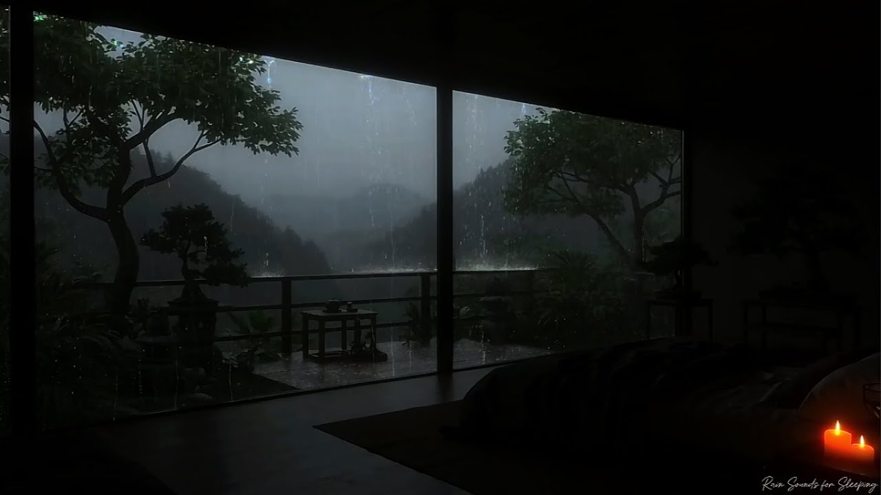 You’ll Fall Asleep Fast 🛏 Rain on Window & Calm Thunder Bedroom Ambience