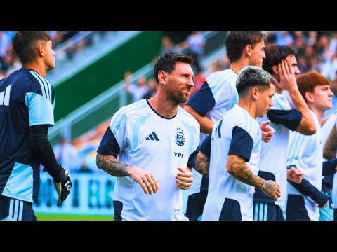Lionel Messi Trains With Argentina Before The Game Vs Angola