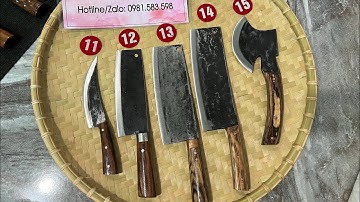 01/04/2023: Bộ dao bếp cơ bản. Dao Phúc Sen làm từ nhíp xe| Liên hệ: 0981.583.598
