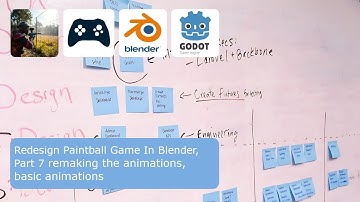 Redesign Paintball Game In Blender, Part7 remaking the animations, basic animations #godot #blender