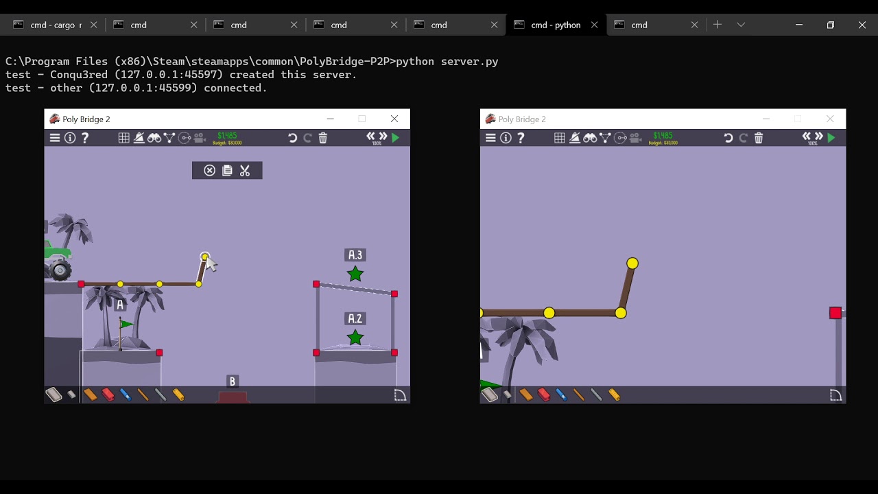 Poly Bridge 2 Multiplayer Mod: Progress Update - New server and actions
