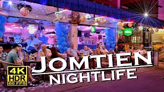 Jomtien Pattaya  Nightlife, Bars, Restaurants, Thai massages 4K 60 HDR  Walking Tour  Thailand