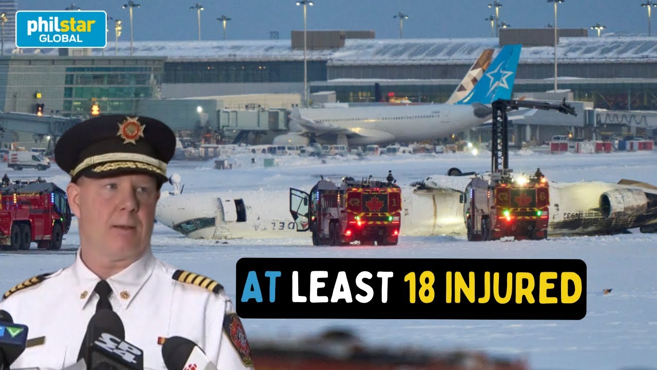 At least 18 injured in Toronto plane crash, says fire chief - YouTube