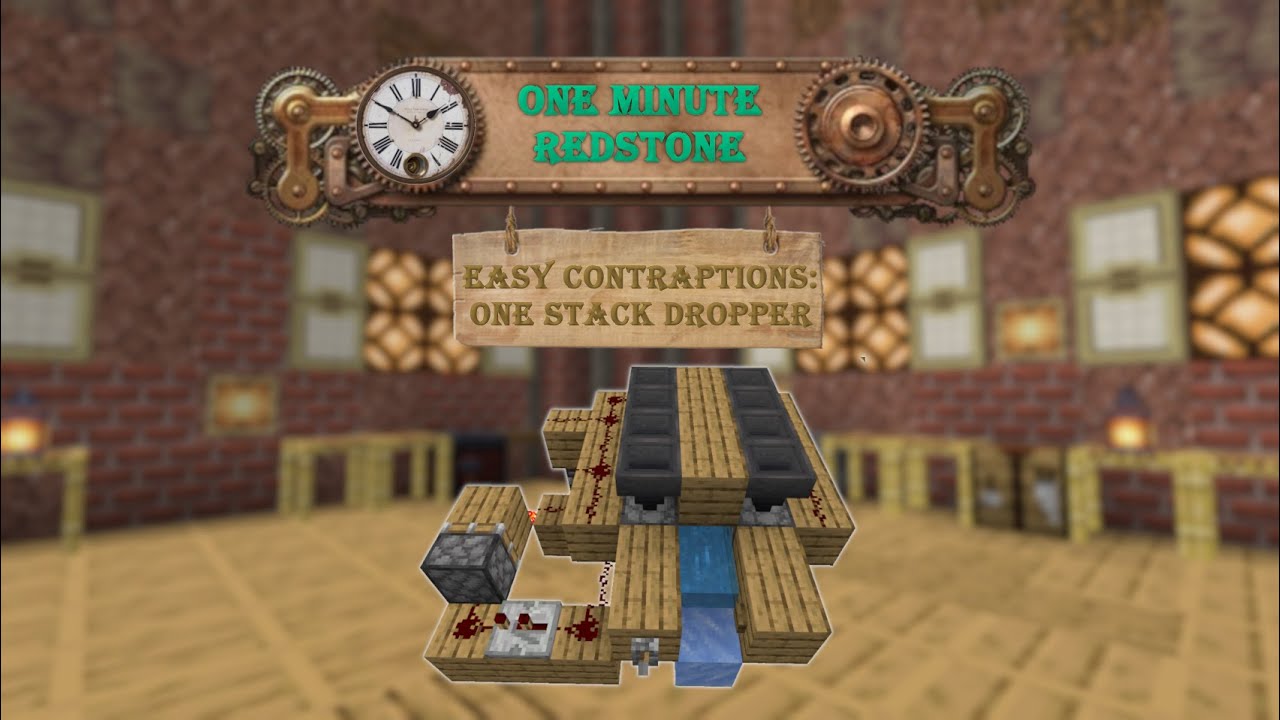 One Minute Redstone - Easy Contraptions - One Stack Dropper - YouTube