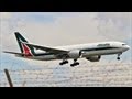 Alitalia Boeing 777 approach / landing / take-off @ Rome Fiumicino LIRF