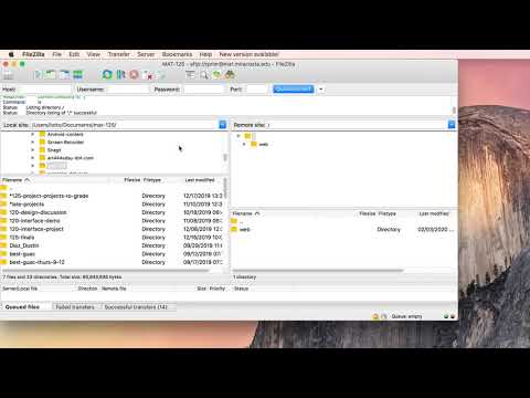 Filezilla ftp how to connect to the Miracosta MAT server