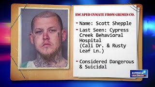 Grimes County inmate escapes from Harris County behavioral hospital