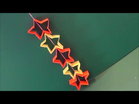 クリスマス 七夕に つづり星飾り 折り紙 Star Decoration