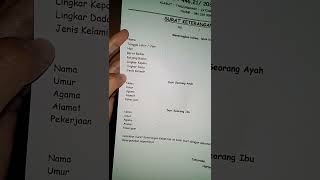 isi data surat keterangan kelahiran