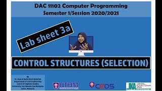 Celebrity Lab 3a- Control Structures (Selection) [DAC 11102 Computer Programming-Semester 1/Session 2020/2021] Profile
