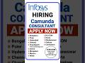 Infosys Referral Job for Camunda Consultants 🔥 Don’t Miss It! #sworldtechjobs