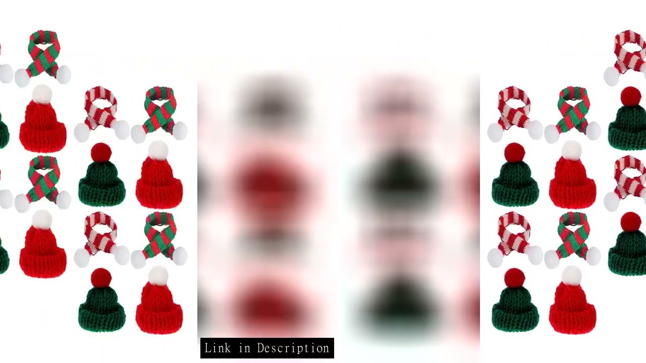 24Pcs Mini Christmas Knit Hat Scarf Festive Holiday Party Supplies Xmas Wine Bottle Cover Bottle Dec