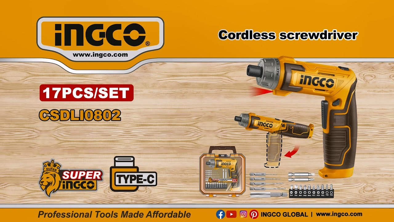 INGCO Cordless screwdriver CSDLI0802