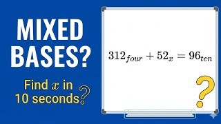 How to Find the Unknown Base x in a Mixed Equation | Number Bases.