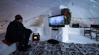 I spent 5 days building this massive snow cave