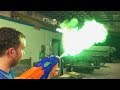 DIY Super Soaker Flamethrower Green Flame vs 60,000 PSI Waterjet